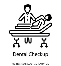 An outline icon of dental checkup