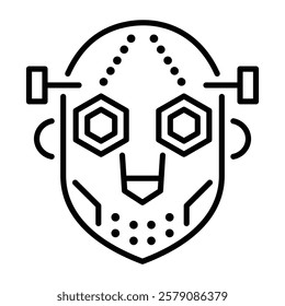 Outline icon depicting additive mask design 