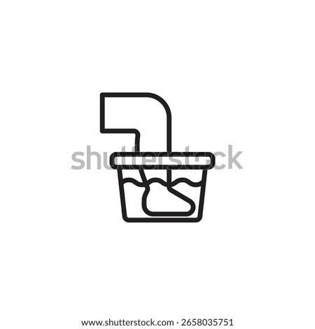 An outline icon depicting a foot soaking in a basin of water, with a tap above. This suggests foot care, a foot bath, or therapeutic foot treatment.