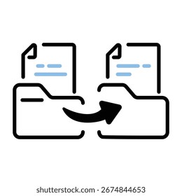 Outline icon of digital file transfer system