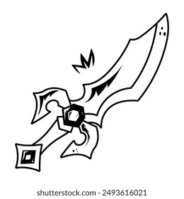 Un icono de contorno de la espada divina 