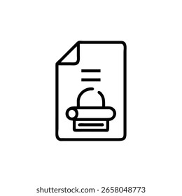 Icono de esquema de un documento con un almacenamiento de repositorio de archivador