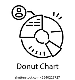 An outline icon of donut chart 