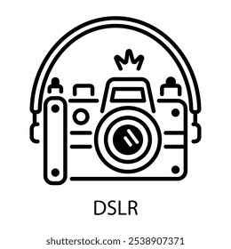 Ein Umrisssymbol der DSLR-Kamera 