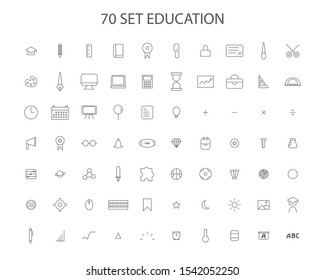 Outline icon education vector set