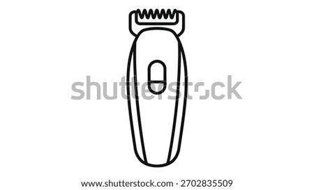 An outline icon of an electric trimmer, designed for precise beard and hair grooming. This personal care appliance offers a convenient way to maintain your desired style.