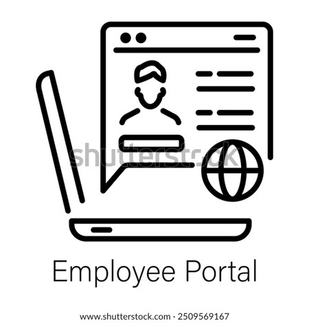 An outline icon of employee portal 