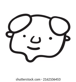 Outline icon. Face of old man.  Vector illustration on white background.