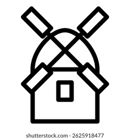 Outline icon of farm or rural activity