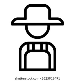 Outline icon of farm or rural activity
