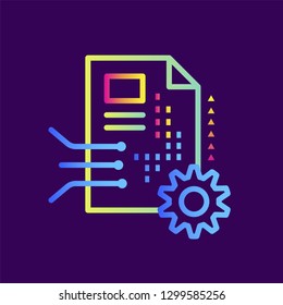 Outline icon File processing. 3D Printing, modeling. Suitable for infographics, websites, print media and interfaces