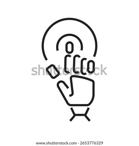 Outline icon of a fingerprint within a circle, symbolizing biometric authentication or digital security. editable stroke. vector illustration