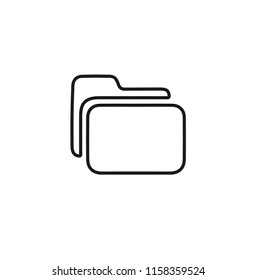 outline icon folder black