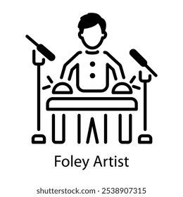 An outline icon of foley artist 