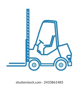 Outline icon of a forklift warehouse machine