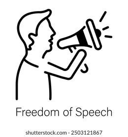 A outline icon of freedom of speech