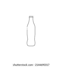 Outline Icon Of Glass Bottle. Bottle Icon. Glass, Water, Silhouette, Flat, And Simple. Object Icon Concept.