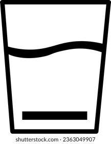 Outline icon of a glass with half of liquid