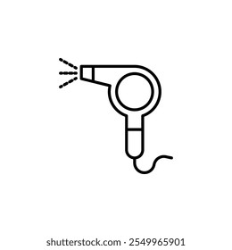 Outline icon of a hair dryer, perfect for beauty, grooming, and hair care themes