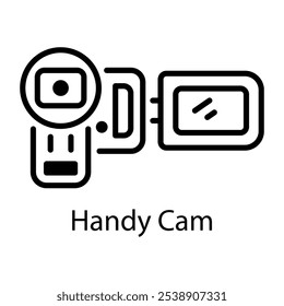 An outline icon of handy cam 