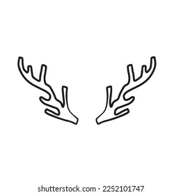 Outline icon head deer antlers vector illustration