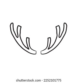 Outline icon head deer antlers vector illustration