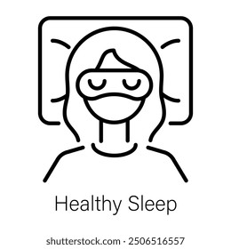 An outline icon of healthy sleep 