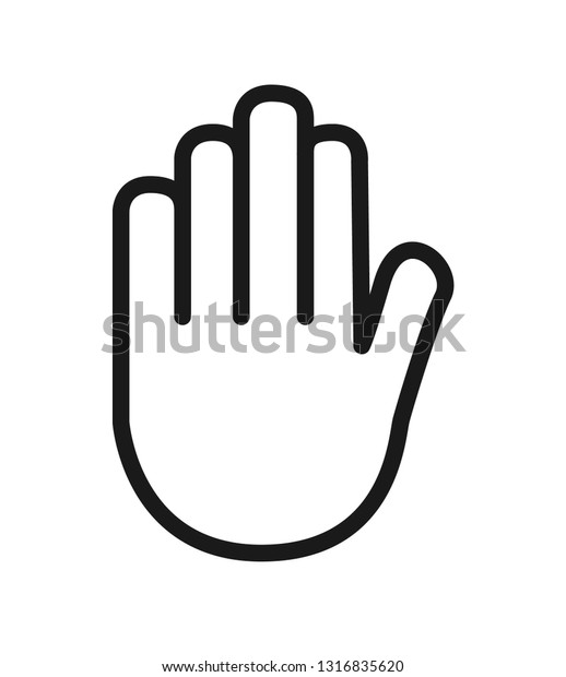 Outline Icon Human Senses Touch Hand Stock Vector (Royalty Free ...