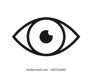 Outline icon human senses: vision eye . Vector symbol isolated on background