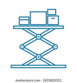 Outline icon of a hydraulic lifting table
