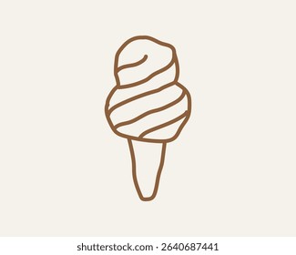 Outline icon of ice cream in vector