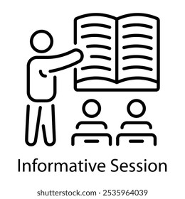 Um ícone de estrutura de tópicos de sessão informativa 