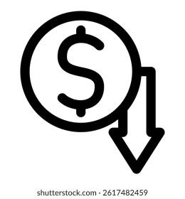 Outline Icon of Investment Context such as return, loss, etc