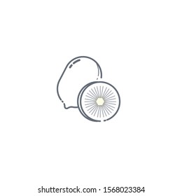 outline icon kiwi, vector illustration