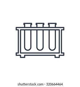 outline icon of laboratory tubes