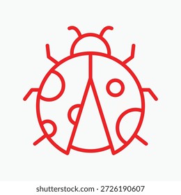 Icono de contorno de una mariquita