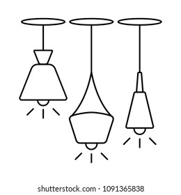 Outline icon Lamp vector. 