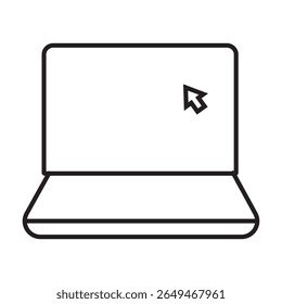 Ícone de estrutura de tópicos do dispositivo laptop. Ideal para trabalho remoto, negócios, educação e computação digital. Ilustração vetorial, traçado editável.