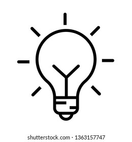 Outline icon of light bulb. Idea line concept