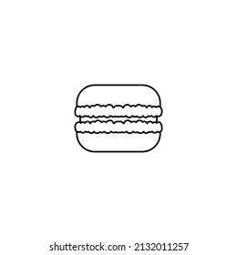 Outline icon of macaron. Food icon concept isolated vector illustration.