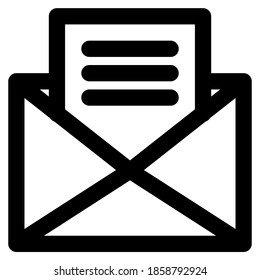 Outline icon of a Mail, suitable for a part of the office icon set