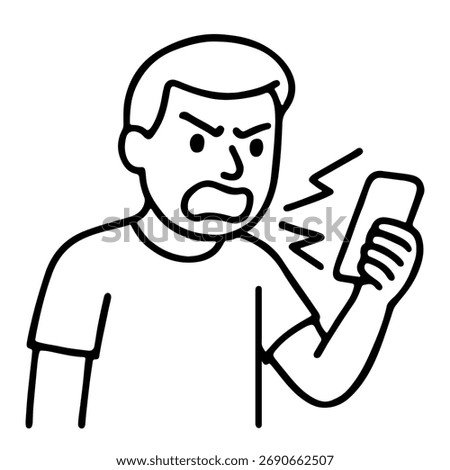 outline icon man shouting phone vector on a white background
Vector icon on a white background