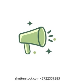 Icono de contorno de un megáfono que simboliza anuncios islámicos, información de mezquitas y notificaciones de Ramadán. Adecuado para eventos religiosos, comunicación de mezquitas y plataformas digitales