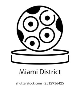 Un icono de contorno del distrito de Miami 