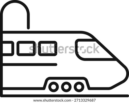 Outline Icon of a Modern High-Speed Train