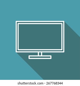 outline icon of monitor. Desktop computer display symbol illustration