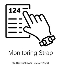 An outline icon of monitoring strap 