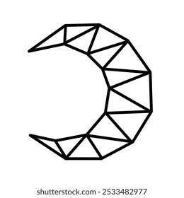 Outline icon of a moon