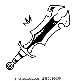 An outline icon of mythical dagger  