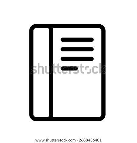 An outline icon of a Notebook or pad for manual note taking and ideas.